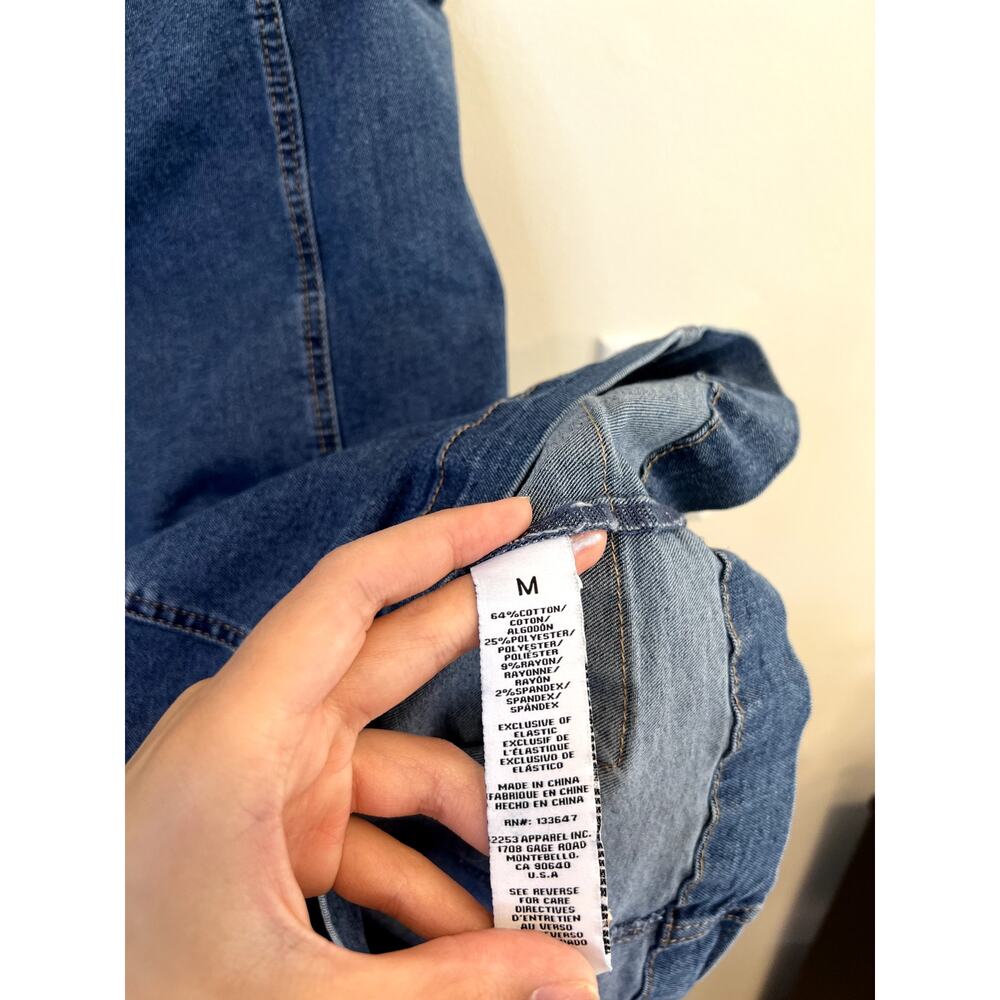 Celebrity Pink Denim Mini Dress Medium Stretch Jean Dress Y2K Pocket Detail - Picture 4 of 4